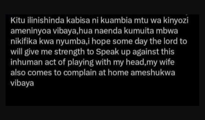 Kitu ilinishinda kabisa ni kuambia mtu wa kinyozi ameninyoa vibaya,hua naenda ku