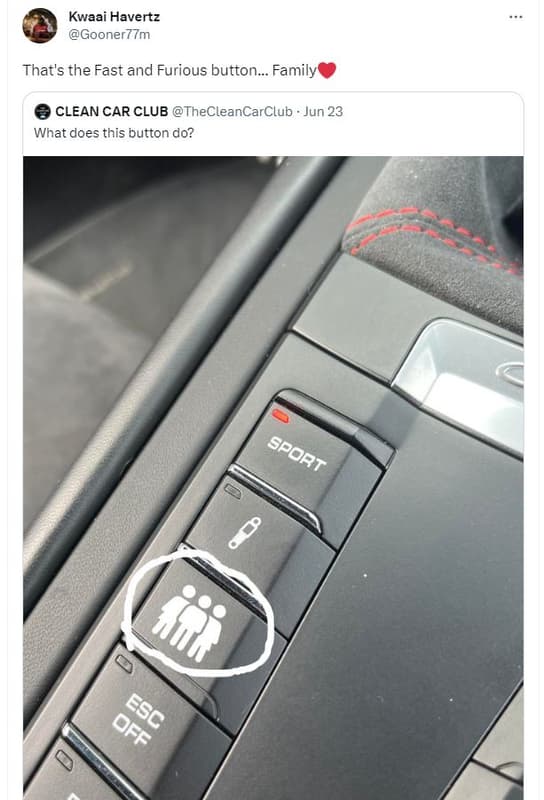 Kwaai havertz gooner 7m that's the fast and furious button . family clean car cl