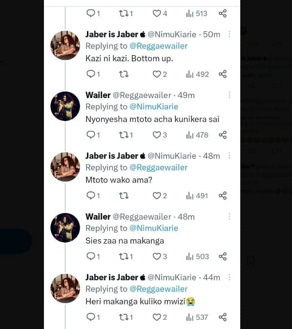 01 t21 04 ılu 513 jaber is jaber nimukiarie 5om replying to reggaewailer kazi ni