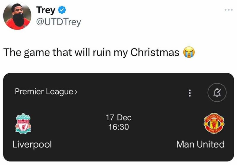 Trey utdtrey the game that will ruin my christmas premier league 17 dec 16.30 li