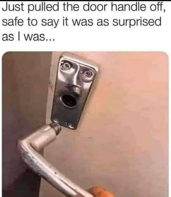Just pulled the door handle off, safe to say it was as surprised as was_
