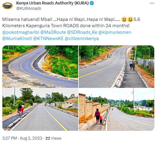 Kenya urban roads authority kura kuraroads mlisema hatuendi mbali _hapa ni wapi_