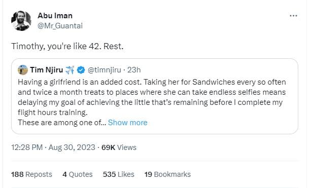 Abu iman mr_guantai timothy you're like 42 rest. tim njiru timnjiru 23h having g