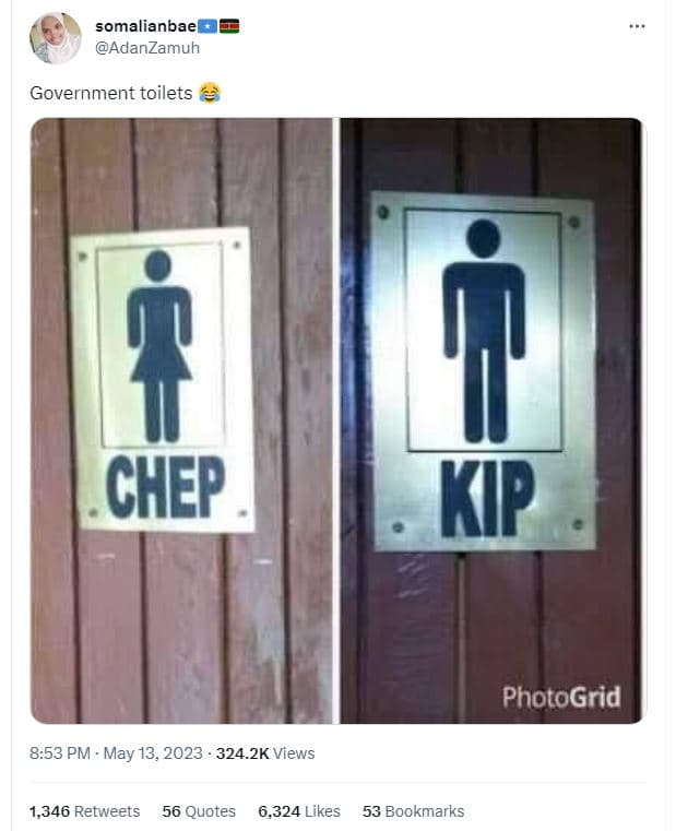 Somalianbae adanzamuh government toilets chep kip photogrid 8.53 pm may 13, 324.