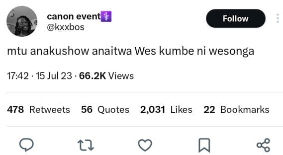 Canon event kxxbos follow mtu anakushow anaitwa wes kumbe ni wesonga 17.42 15 ju