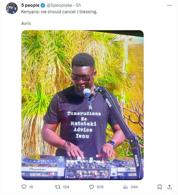 5 people 5peopleke . 5h kenyans we should cancel_ blessing avril zunerudlane na