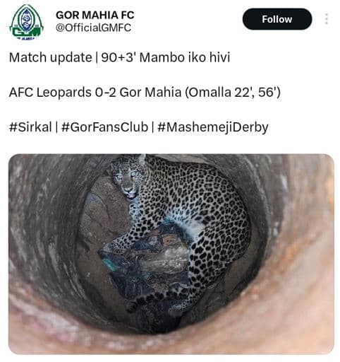 Gor mahia fc officialgmfc follow match update 903' mambo iko hivi afc leopards 0