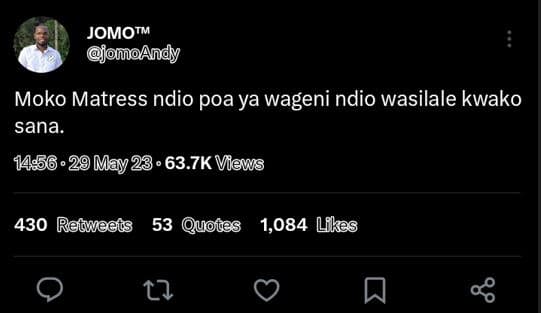 Jomotm jomoandy moko matress ndio poa ya wageni ndio wasilale kwako sana. .29 ma