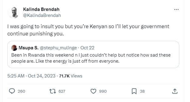 Kalinda brendah kalindabrendah was going to insult you but you're kenyan so lil
