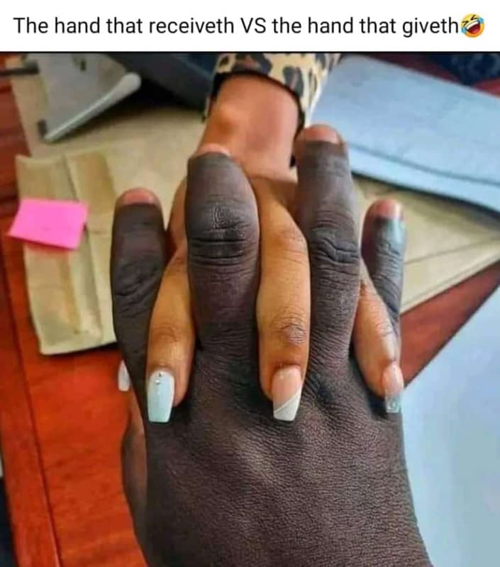 The hand that receiveth vs the hand that giveth