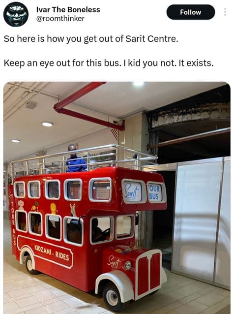 Ivar the boneless roomthinker follow so here is how you get out of sarit centre.