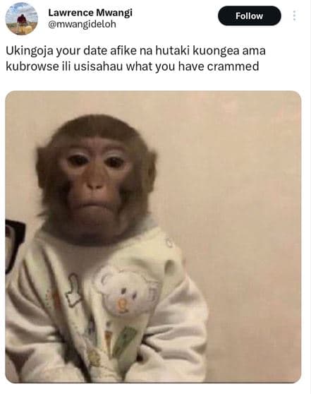 Lawrence mwangi mwangideloh follow ukingoja your date afike na hutaki kuongea am