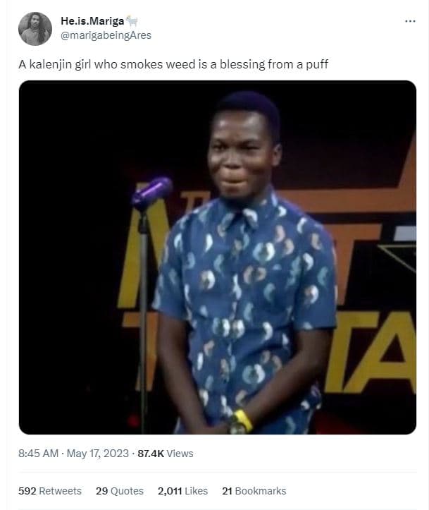 He.is mariga marigabeingares 4 kalenjin girl who smokes weed is a blessing from