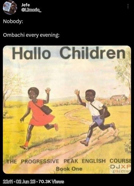 Jefe liioiio nobody ombachi every evening hallo children the progressive peak en