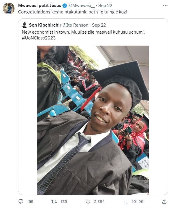 Mwawasi petit jésus mwawasi sep 22 congratulations kesho ntakutumia bet slip tui