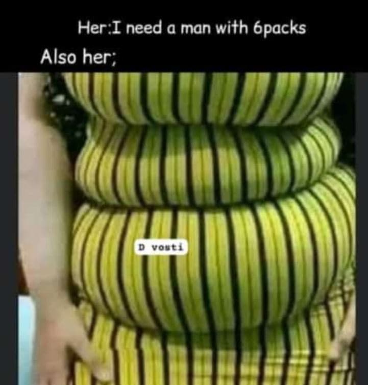 Her i need a man with 6packs also her volri