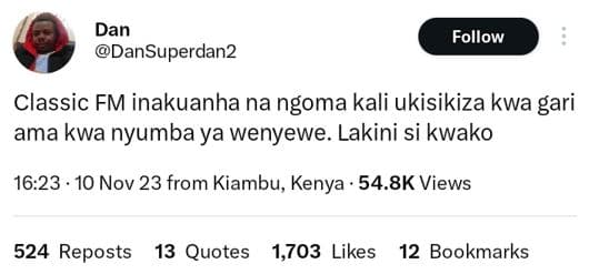 Dan dansuperdan2 follow classic fm inakuanha na ngoma kali ukisikiza kwa gari am