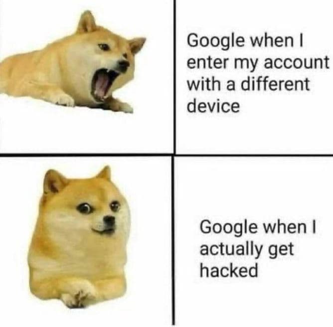 Google when enter my account with a different device google when actually get ha