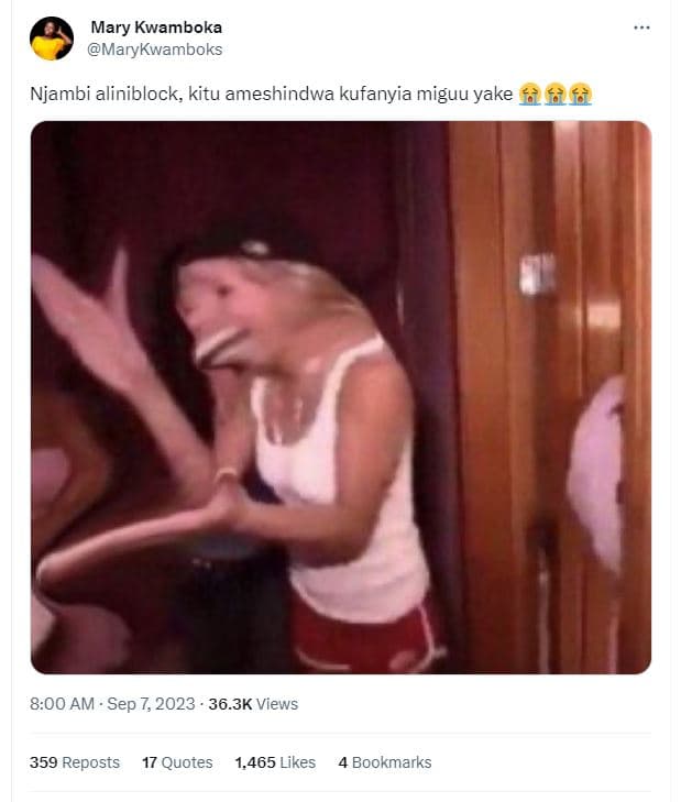 Mary kwamboka marykwamboks njambi aliniblock kitu ameshindwa kufanyia miguu yake