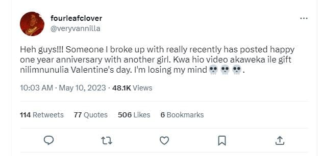 Fourleafclover veryvannilla heh guysll! someone broke up with really recently ha