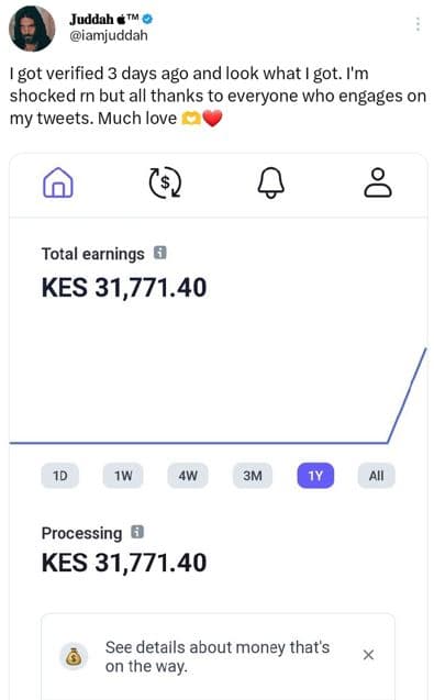 Juddah iamjuddah got verified 3 days ago and look what got.i'm shocked rn but al