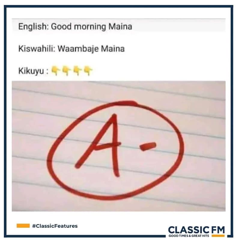 English good morning maina kiswahili waambaje maina kikuyu a classicfeatures cla