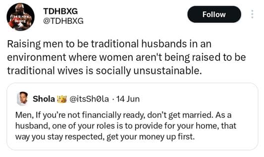 Tdhbxg tdhbxg follow raising men to be traditional husbands in an environment wh
