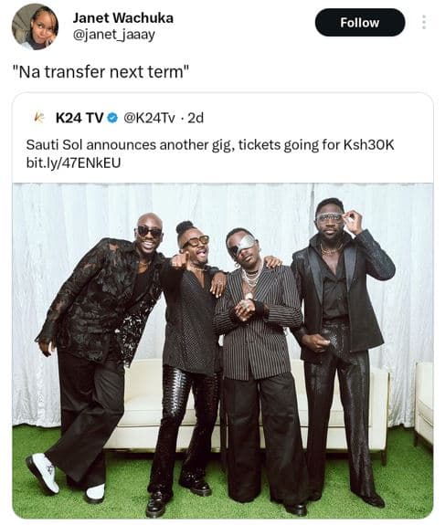 Janet wachuka janet aaay follow 'na transfer next term k24 tv k24tv 2d sauti sol