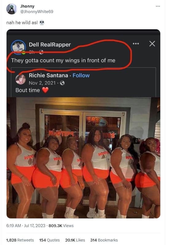 Jhonny jhonnywhite69 nah he wild as dell realrapper they gotta count my wings in