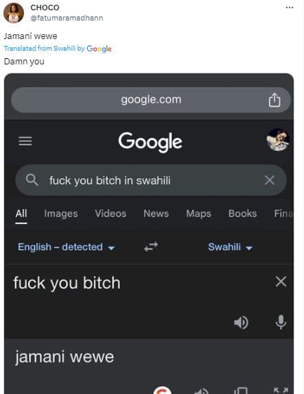 Choco fatumaramadhann jamani wewe trarsleted from svehiliby google damn you goog