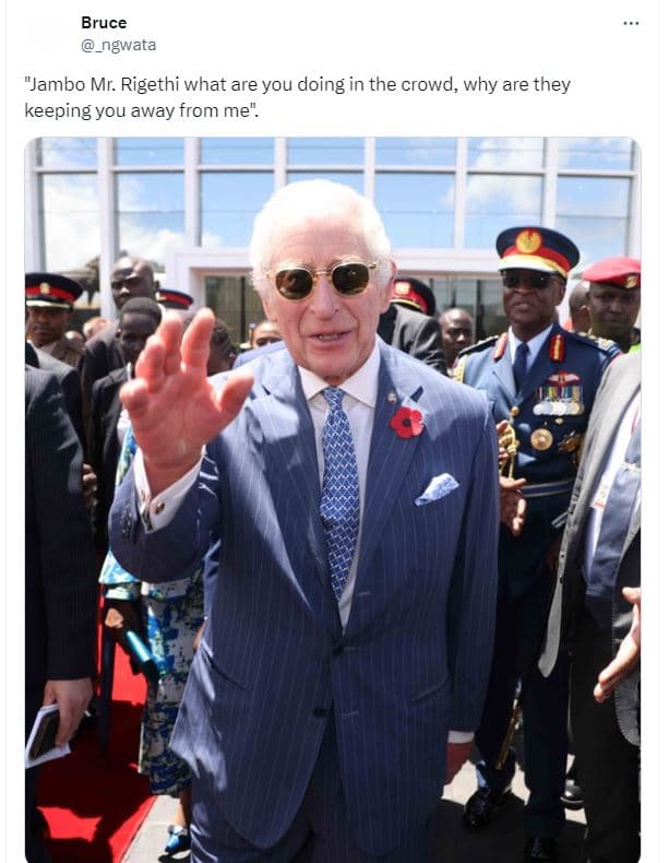 Bruce _ngwata jambo mr. rigethi what are you doing in the crowd, why are they ke