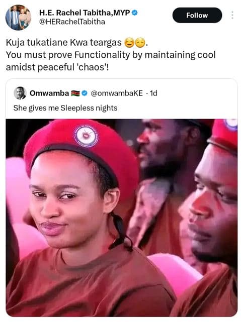 H.e. rachel tabitha,myp heracheltabitha follow kuja tukatiane kwa teargas you mu