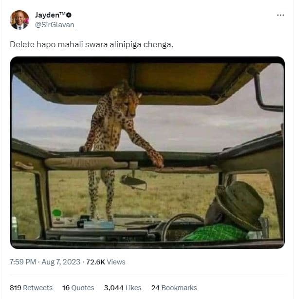 Jaydeno sirglavan_ delete hapo mahali swara alinipiga chenga. 7.59 pm aug 72.6k