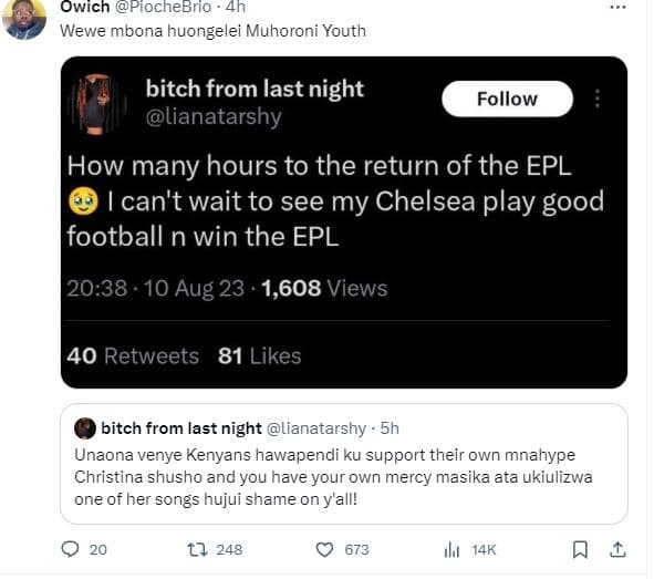 Owich piochebrio 4n wewe mbona huongelei muhoroni youth bitch from last night li