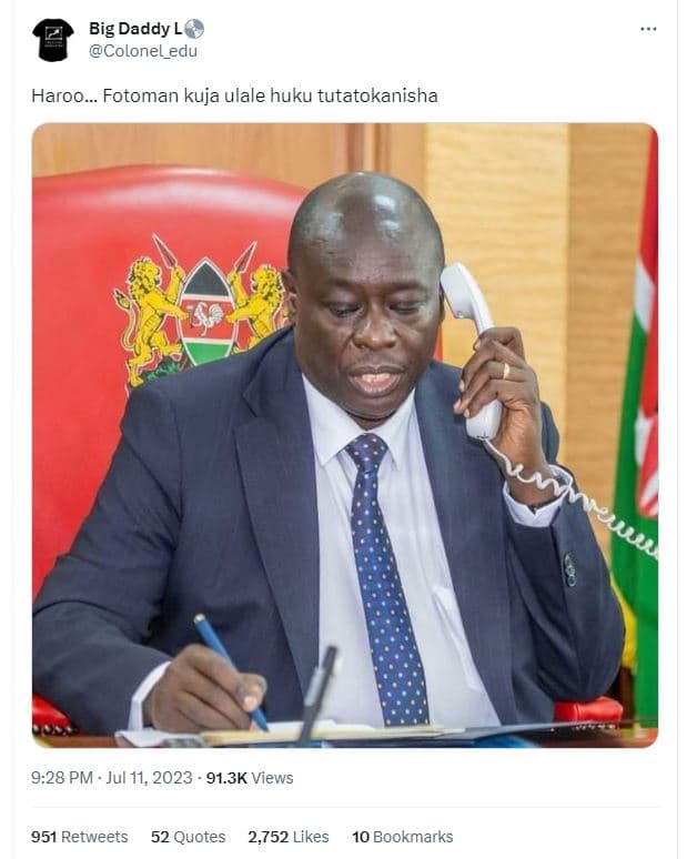 Big daddy l colonel_edu haroo. fotoman kuja ulale huku tutatokanisha 9.28 pm jul