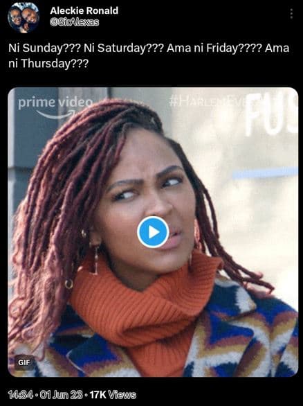 Aleckie ronald sicaleras ni sunday??? ni saturday??? ama ni friday???? ama ni th