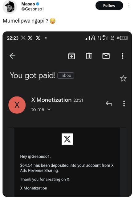 Masao gesonsol follow mumelipwa ngapi 22.23 x x x lg 1 1 you got paid! inbox x m