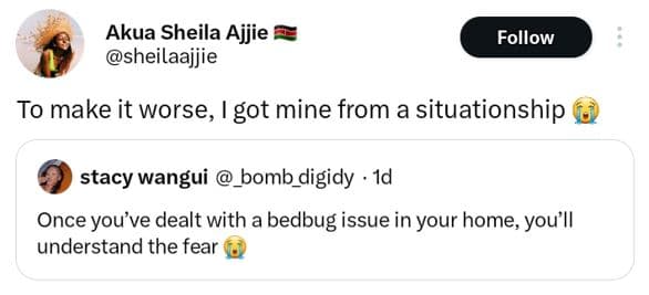 Akua sheila ajjie sheilaajjie follow to make it worse got mine from a situations