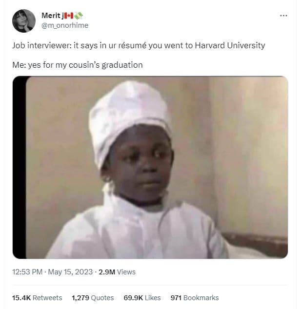 Merit jl m_onorhime job interviewer it says in ur résumé you went to harvard uni