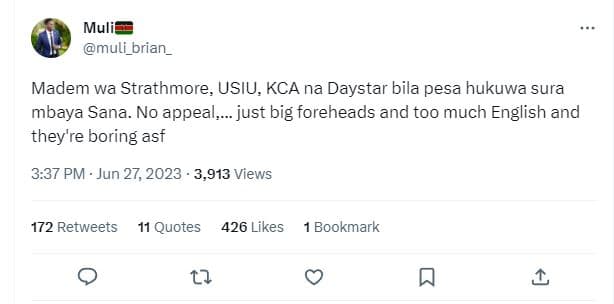 Muli muli_brian _ madem wa strathmore usiu, kca na daystar bila pesa hukuwa sura