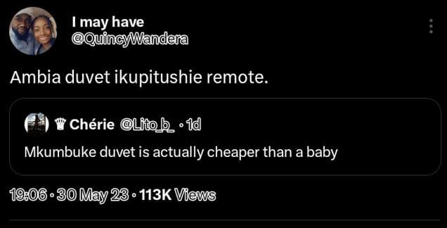 May have quincywandera ambia duvet ikupitushie remote chérie lftob ' 1d mkumbuke