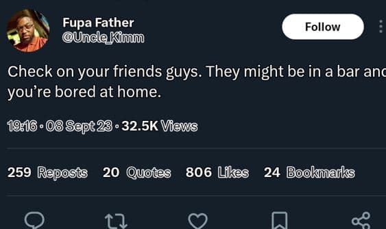 Fupa father unclekin follow check on your friends guys. they might be in a bar a