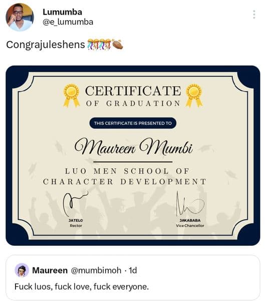 Lumumba e_lumumba congrajuleshens certificate 0 f g r a d u a t10 n this certifi