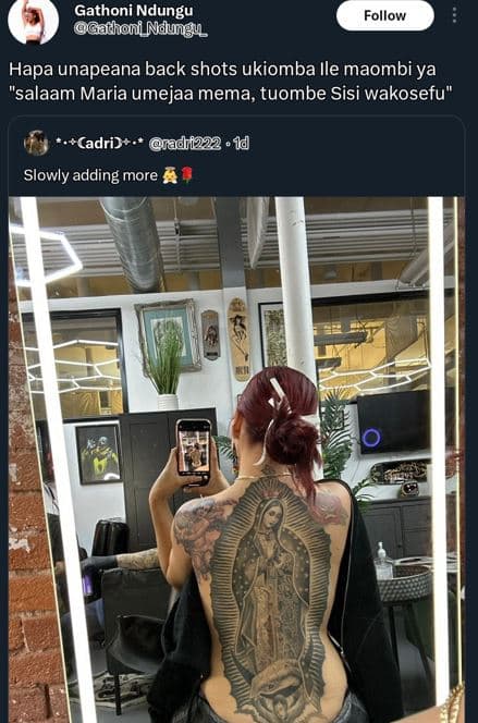 Gathoni ndungu gathoni ndungu follow hapa unapeana back shots ukiomba ile maombi