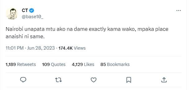 Ct basel0 nairobi unapata mtu ako na dame exactly kama wako mpaka place anaishi