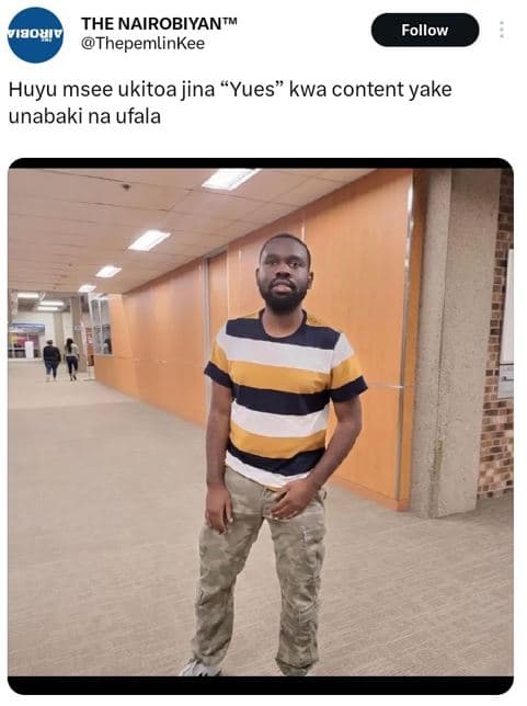 The nairobiyantm 1ao4i7i thepemlinkee follow huyu msee ukitoa jina yues kwa cont