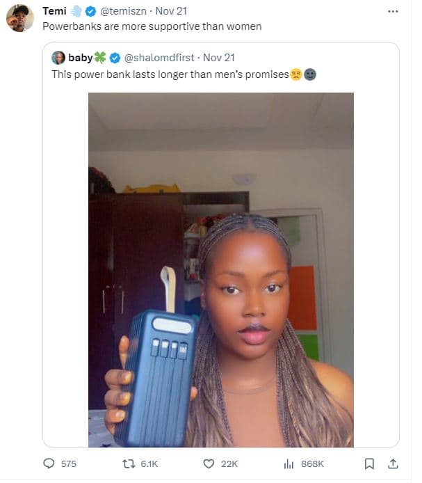 Temi temiszn nov 21 powerbanks are more supportive than women baby shalomdfirst