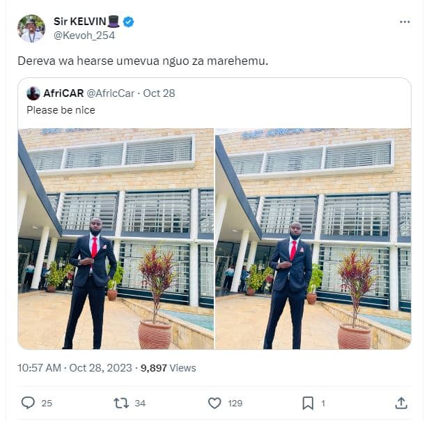 Sir kelvin kevoh_254 dereva wa hearse umevua nguo za marehemu. africar africcar