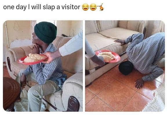 One day will slap a visitor