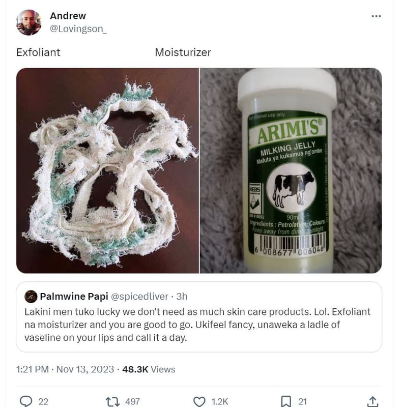 Andrew lovingson _ exfoliant moisturizer olool use only armisi king jelly mil ku